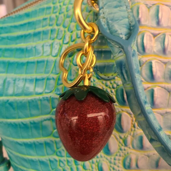 Red Strawberry Purse Charm and Key Ring - Picture 1 of 6